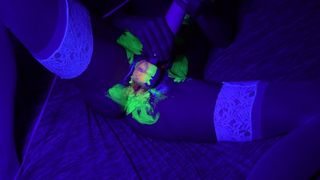Playing with Glow Paint having Contracting Orgasms with a Surprise Ending!