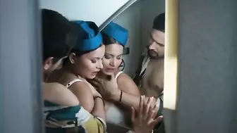 Air Hostess Caught Indian Stud Masturbating *FUCKED IN TOILET*