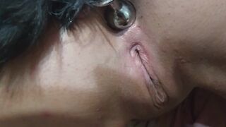 Closeup Fuck Tight Snatch with Anal Plug