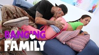 Banging Family - Massive Penis Destroy Her Twat!