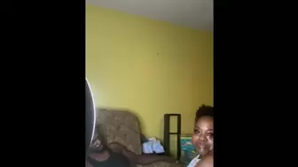 African BIG BEAUTIFUL WOMAN MILF Gags Chokes Pukes while Blowing Step Brothers BBC while Family’s Home