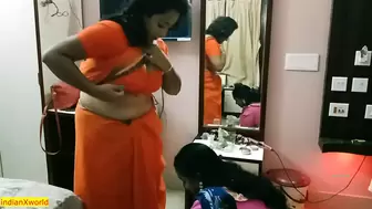Desi Cheating man caught by ex-wife!! Family threesome sex with Bangla audio