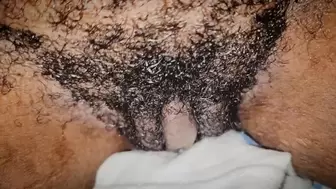 Pillow humping extremely by thick hairy Vagina step mother,she shake and crazy squirt,chunky cunt shaking