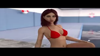 Red head exchange student Nadya seduces Johnny in the pool, he came multiple, creampied her (S1/E1)