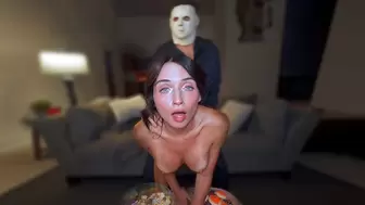 Step Bro is Back from Halloween Party to give Step Sis a Scary Large Dong