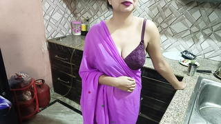 Indian step mom surprise her step son Vivek on his birthday in Kitchen Naughty talk in hindi voice saarabhabhi6 roleplay charming fine