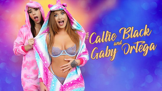 FamilyStrokes - Humongous Assed Busty Babes Callie Ebony And Gaby Ortega Bounce On A Giant Schlong